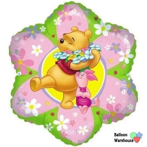 (#52) Rare Winnie the Pooh Balloon - Piglet, Daisy Flower Shape Foil Balloon, 18in - Discontinued