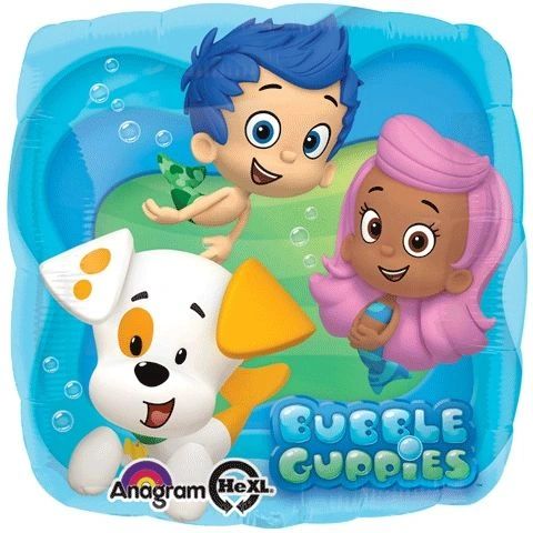 (#51) Bubble Guppies Square Foil Balloon, 18in