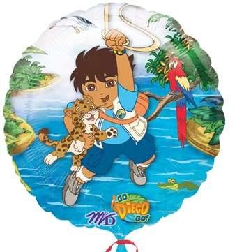 (#57a) Go Diego Go! Round Foil Balloon, 18in