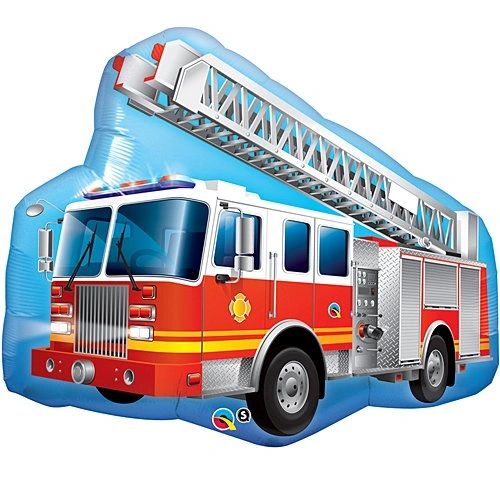 Fire Engine, Fire Truck Shape Foil Balloon, 36in