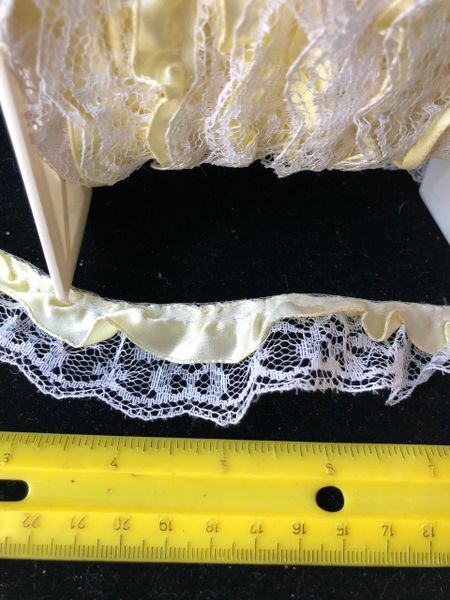Yellow Lace with White Edge, 10 yards - Fabric Material Sale