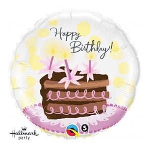 (#4) Happy Birthday! Chocolate Cake Foil Balloon, 18in