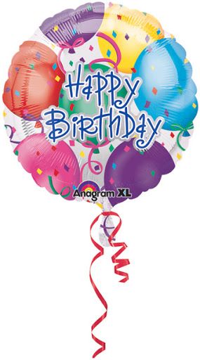 *Happy Birthday Balloons Foil Balloon, 18in