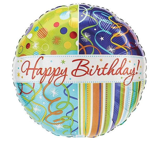 (#6) Happy Birthday Round Foil Balloon