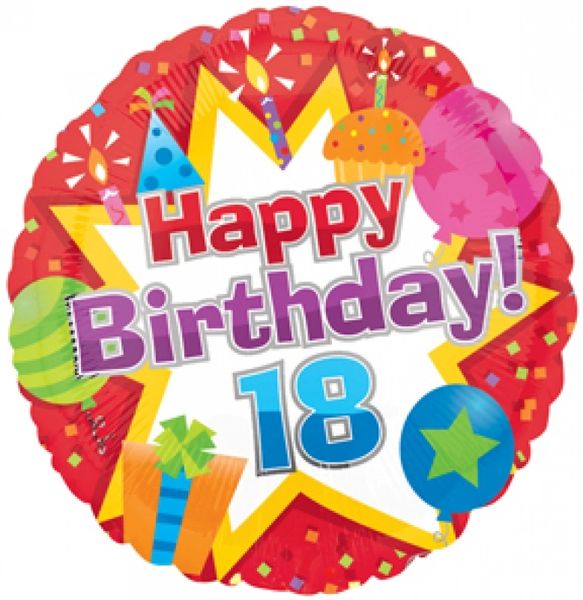 (#11) Happy 18th Birthday Foil Balloon, Red - 18in