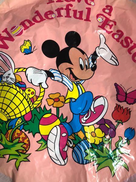 Rare Mickey Mouse Easter Balloons - Have a Wonderful Easter Round Balloon, Pink - 18in