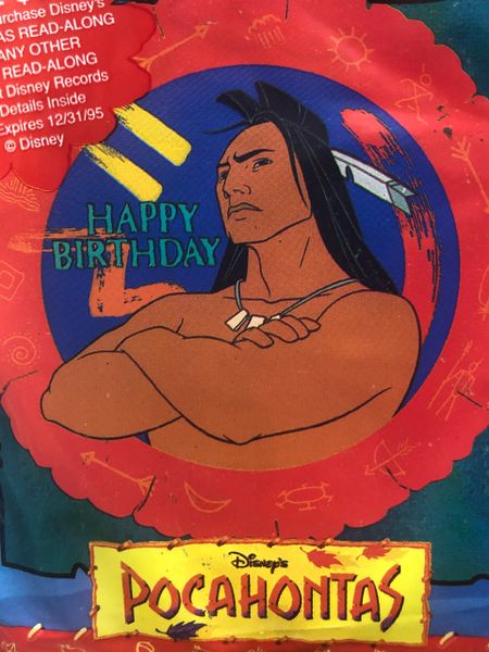 (#C2b) Rare Disney Pocahontas, Kokoum Happy Birthday Foil Balloon, 18in