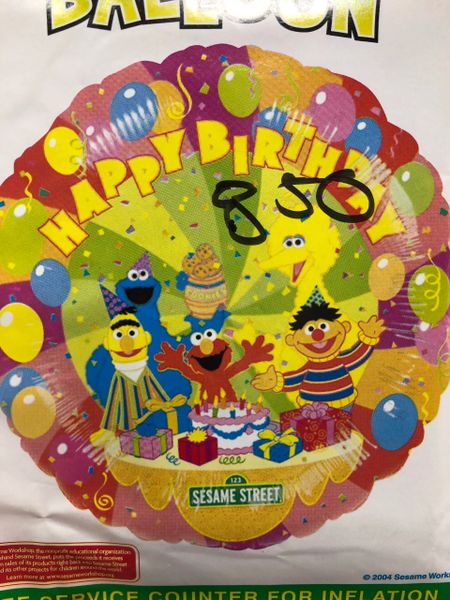 (#C11c) Rare Sesame Street Happy Birthday Foil Balloon, 22in