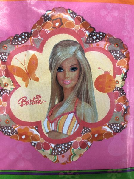 BOGO SALE - (#C15) Rare Barbie Flower Shape Foil Balloon, 18in - Licensed