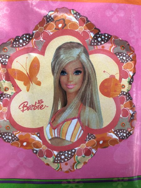 (#C15) Rare Barbie Flower Shape Foil Balloon, 18in - Licensed