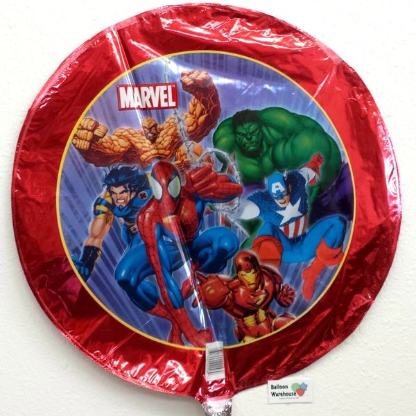 BOGO SALE - Rare Marvel Super Heroes Balloon, 18in - Spider-Man, Hulk, Flash, Iron Man, Captain America Foil Balloon - Licensed
