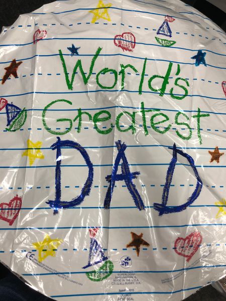 World's Greatest Dad in Crayon Round Foil Balloon