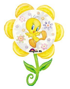 Tweety Bird Flower Super Shape Foil Balloon, 33in