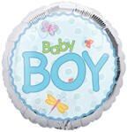 (#02b) It's a Boy, Baby Boy, Round Foil Balloon, 18in