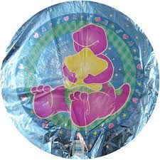 (#5) Rare Barney 1st Birthday Little One! Round Foil Balloon, 18in - Discontinued