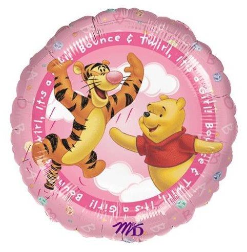 Rare - It's a Girl Winnie the Pooh Balloon - Tigger, Pink Foil Balloon, 18in