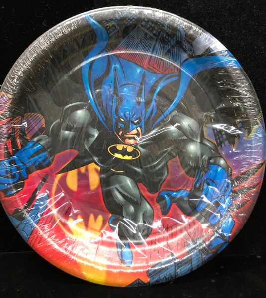 Rare - Vintage Batman Luncheon Plates, 9in- 8ct