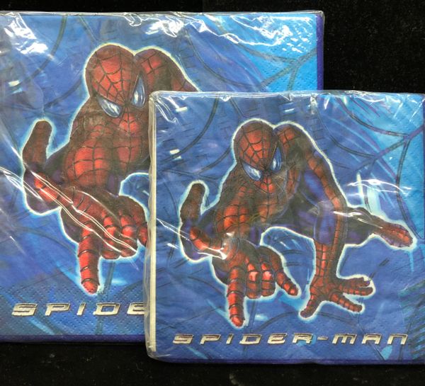 Rare Marvel Spider-Man The Movie Birthday Party Napkins, 16ct - Blue (Spiderman)