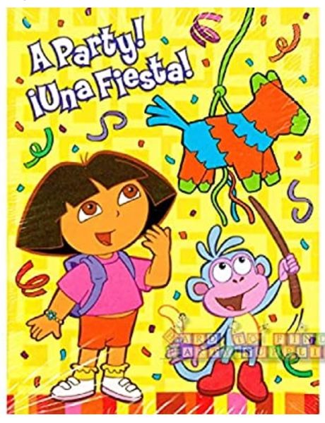 Rare Dora the Explorer Birthday Party Fiesta Invitations, 8ct - Licensed in Spanish