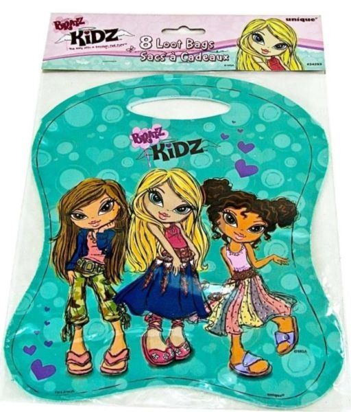*Rare Bratz Kidz Party Loot Bags, Aqua Blue, 8ct - 2001