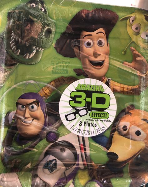 Toy Story 3D Birthday Party Square Cake Plates, 8ct - 7in, Discontinued