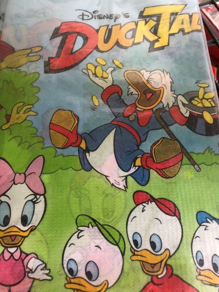 *Rare Vintage Disney Duck Tales Birthday Party Table Cover, 54x84in, (1986)