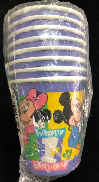 *Rare Vintage Disney Babies 1st Birthday Party Cups, 8ct, 7oz - First Birthday
