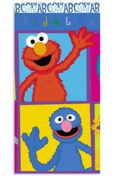 Rare Sesame Street Characters Birthday Party Table Cover, Elmo, Grover, Bert, Ernie, Cookie Monster...Plastic Rectangle - Discontinued