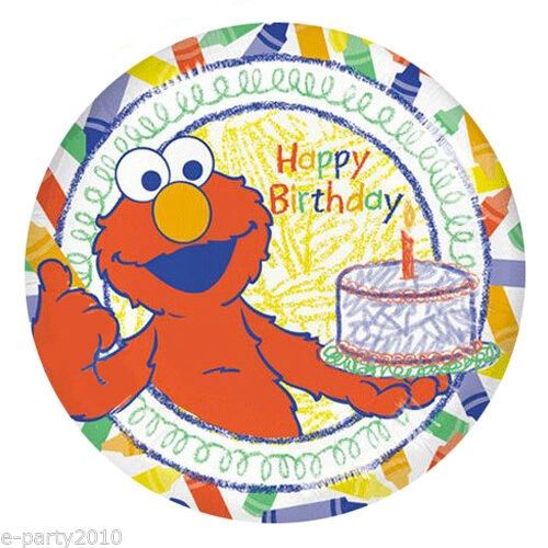 Rare Sesame Street Elmo World Birthday Party Luncheon Plates, 8ct - 9in - 2006 - Licensed
