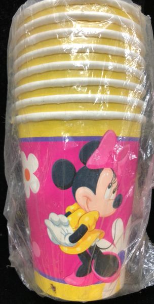 Rare Disney Brite Fun Minnie Mouse Birthday Party Cups, 7oz - 8ct