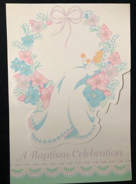 Baby Baptism Party Invitations, 8ct- Mint Green