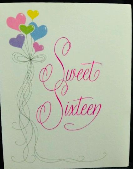 BOGO SALE - Sweet 16 Sixteen Packaged Invitations, 8ct