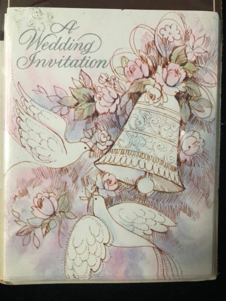 *Vintage Wedding Bell & Doves Packaged Party Invitations, 8ct