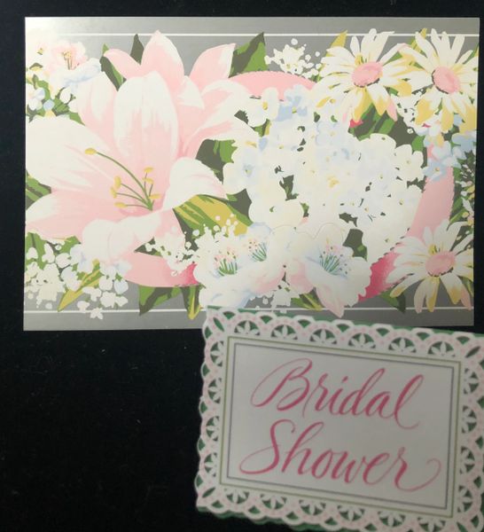 *Bridal Shower Party Floral Packaged Invitations, 8ct