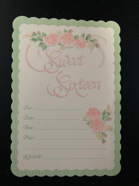 BOGO SALE - Sweet 16 Sixteen Birthday Packaged Invitations, 8ct