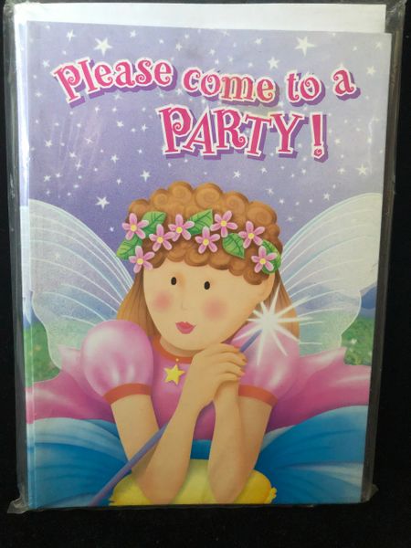 BOGO SALE - Fairy Princess Birthday Packaged Invitations, Please Come to a Party, 8ct - Party Sale