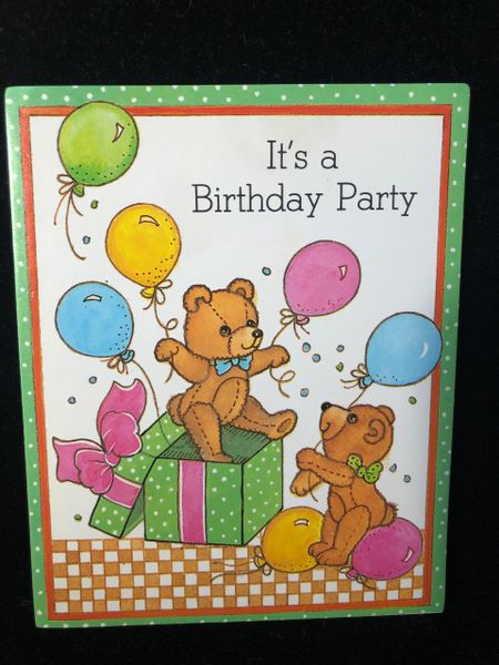 *Happy Birthday Teddy Bears, Balloons Party Invitations, 8ct