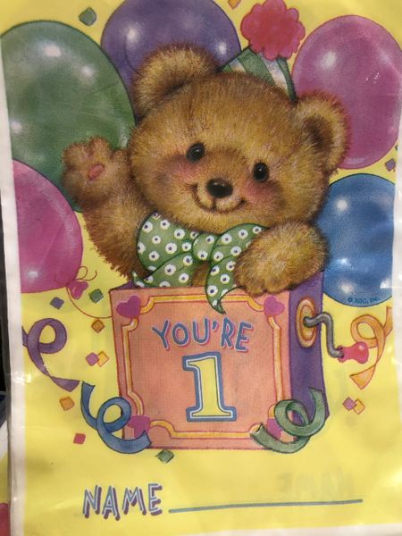 BOGO SALE - You're 1 Have Fun, 1st Birthday Teddy Bear Party Loot Bags, 8ct