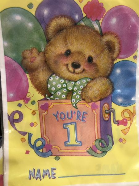 *1st Birthday Teddy Bear Party Favor Loot Bags, 8ct - You're 1 Have Fun - First Birthday