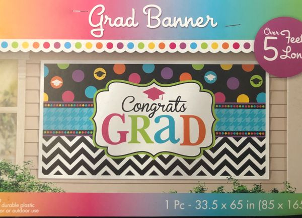 BOGO SALE - Giant Graduation, Congrats Grad Wall Banner, Indoor/Outdoor - 65x33in