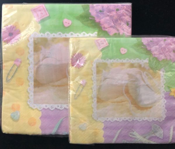 *Pitter Patter Baby Shower Beverage & Luncheon Napkins, 16ct