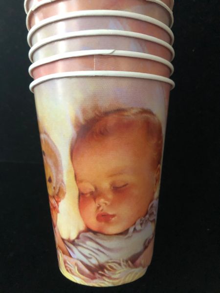 BOGO SALE - Baby Shower Party Cups - 8ct, 9oz Hot/Cold - Lullaby & Goodnight - Christening - Baptism