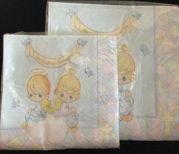 BOGO SALE - Rare Precious Moments Baby - His Blessings Surround Us Beverage & Luncheon Party Napkins, 16ct - Baby Christening - Baptism