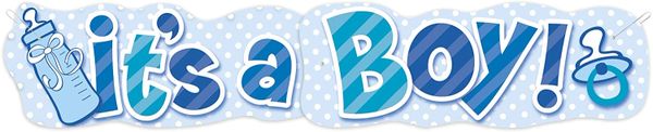 *Giant It's a Boy Banner, Blue - 4.5ft - Welcome Baby Boy
