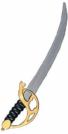 Deluxe Pirate Sword, Gold Handle, 21in - Halloween Spirit