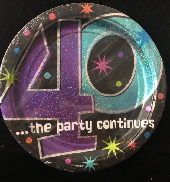 *40th Birthday Luncheon Plates ...the party continues, 8ct - 9in