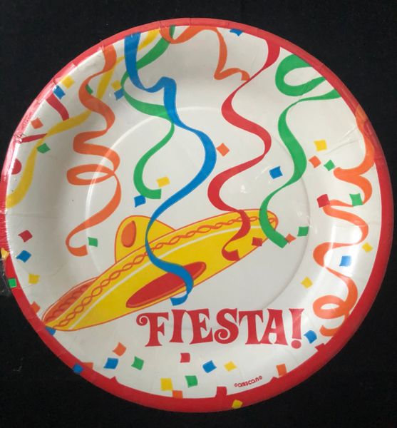 BOGO SALE - Mexican Fiesta Luncheon Plates, 8ct - 9in - Sombrero, Cinco De Mayo