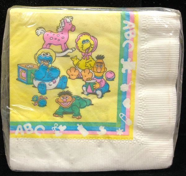 Vintage Sesame Street Babies Birthday Party Napkins - 16ct