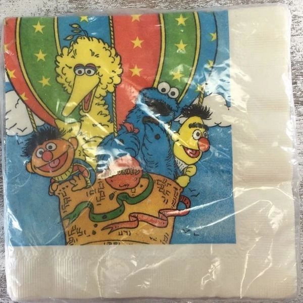 Vintage Sesame Street Birthday Party Luncheon Napkins, 16ct