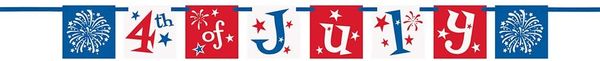 *Patriotic 4th of July Banner Decoration, 4ft - Independence Day